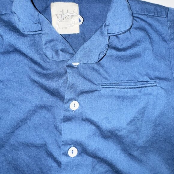 Vild LS Organic Cotton Woven Navy Collared Shirt, - Picture 3 of 5